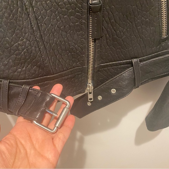 Mackage for Aritzia Pebbled Genuine Lambskin Leather Moto Jacket - Picture 7 of 13